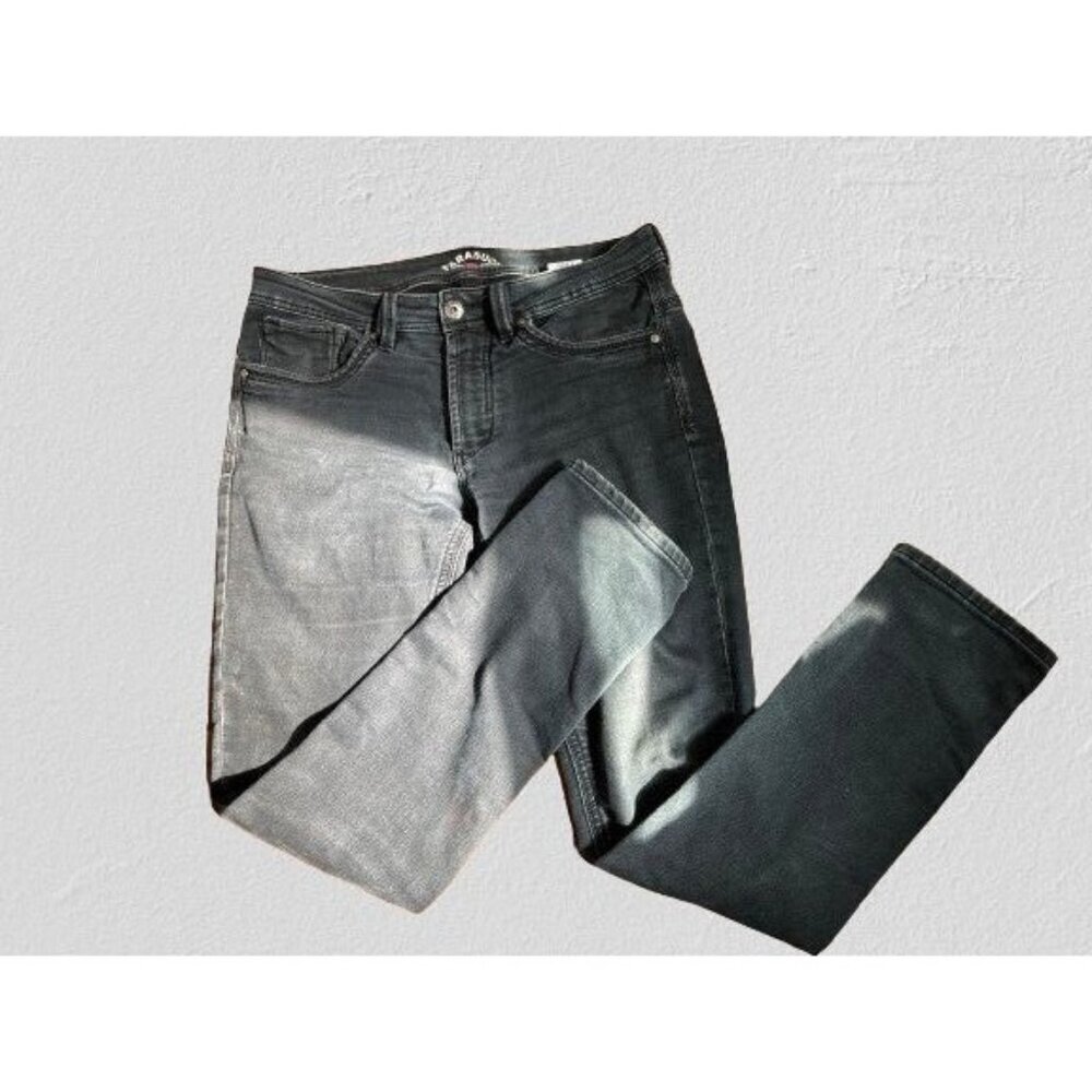 Vintage PARASUCO Denim Jeans Double Stitched Size 32 Blue/Black Cotton